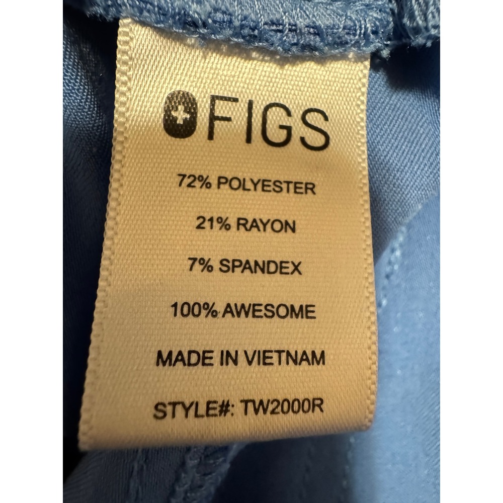 Figs Technical Collection Blue Cargo Scrub Pants Womens TW2000R Drawstring